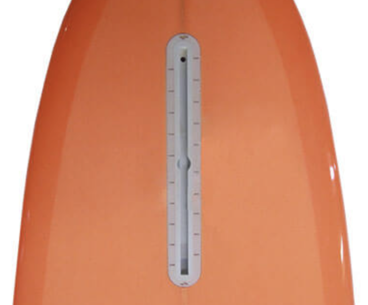 Standard fin box installed in a stand up paddle board